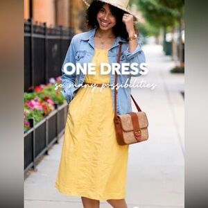 Lands End 100% cotton yellow sundress, women’s size 8